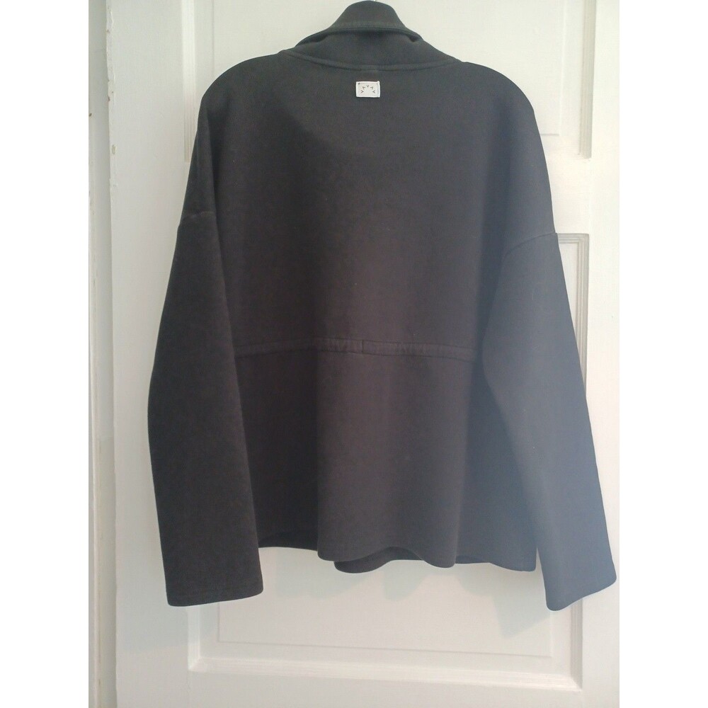 Varley Barton black sweatshirt M drawstring high funnelneck minimalist top - Picture 7 of 9